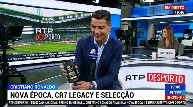 Cristiano Ronaldo no RTP Desporto apresenta CR7 Legacy